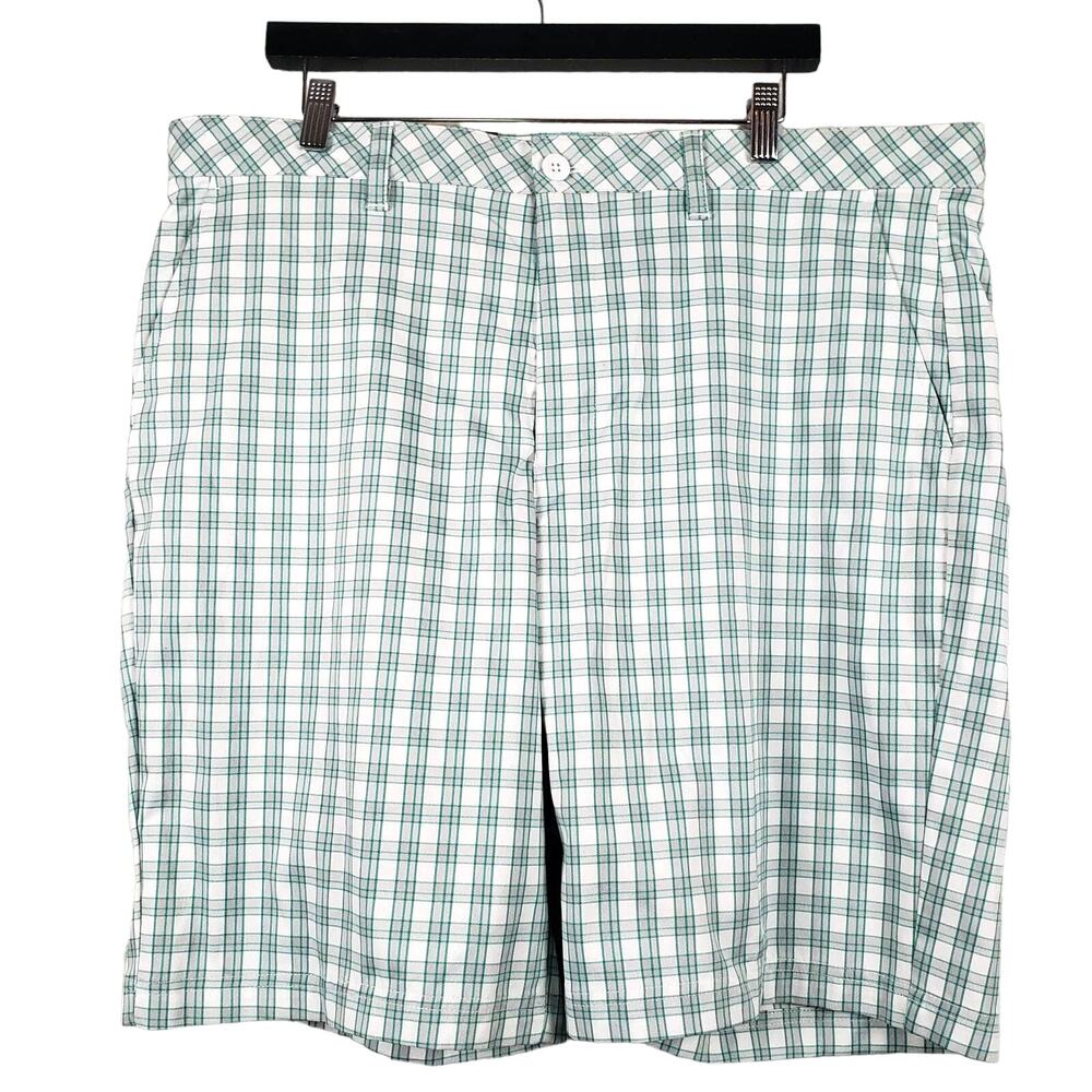 NEW! Izod Shorts Plaid Flat Front Button Fly - 40